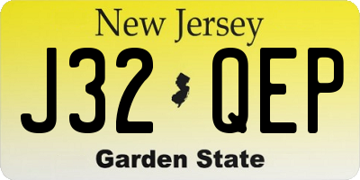 NJ license plate J32QEP