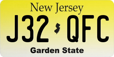 NJ license plate J32QFC