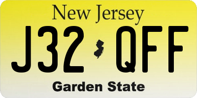 NJ license plate J32QFF