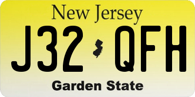 NJ license plate J32QFH