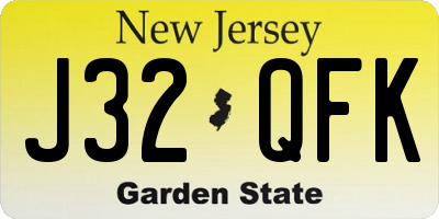 NJ license plate J32QFK