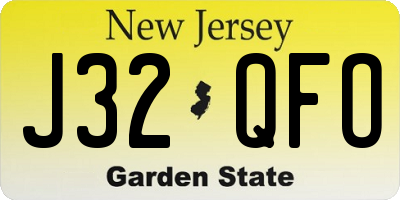 NJ license plate J32QFO