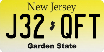 NJ license plate J32QFT