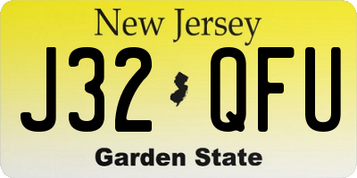 NJ license plate J32QFU