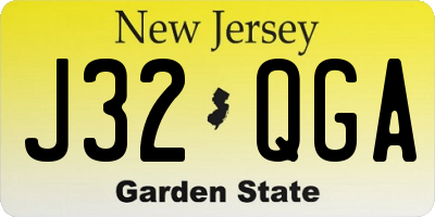 NJ license plate J32QGA