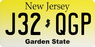NJ license plate J32QGP