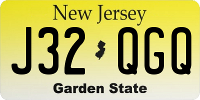 NJ license plate J32QGQ