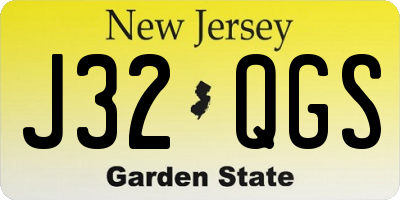 NJ license plate J32QGS