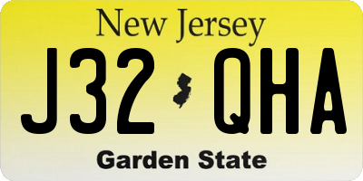 NJ license plate J32QHA