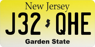 NJ license plate J32QHE