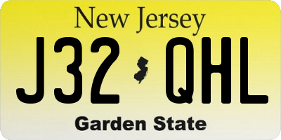NJ license plate J32QHL