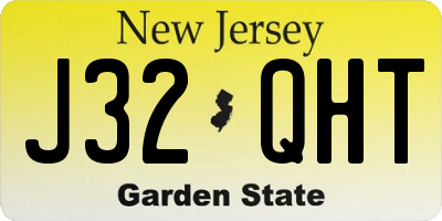 NJ license plate J32QHT