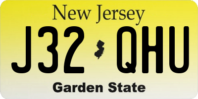 NJ license plate J32QHU