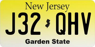 NJ license plate J32QHV