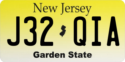 NJ license plate J32QIA