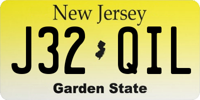 NJ license plate J32QIL