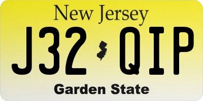 NJ license plate J32QIP