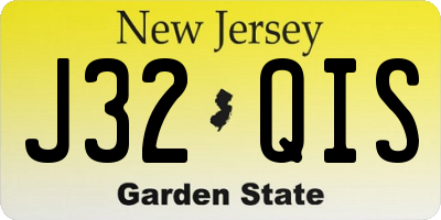 NJ license plate J32QIS