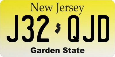 NJ license plate J32QJD