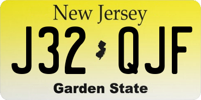 NJ license plate J32QJF