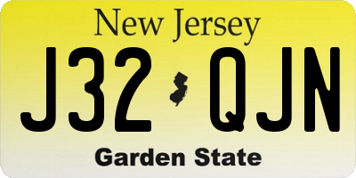 NJ license plate J32QJN