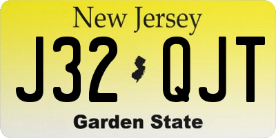 NJ license plate J32QJT
