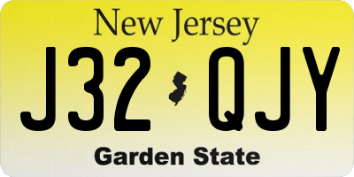 NJ license plate J32QJY