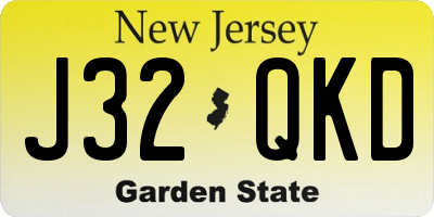 NJ license plate J32QKD
