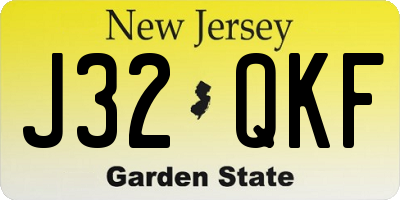 NJ license plate J32QKF