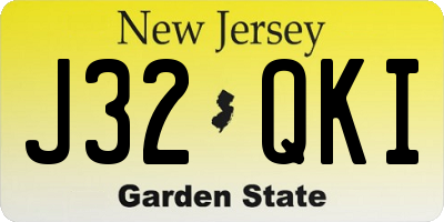 NJ license plate J32QKI