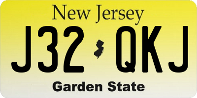 NJ license plate J32QKJ