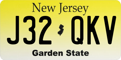 NJ license plate J32QKV