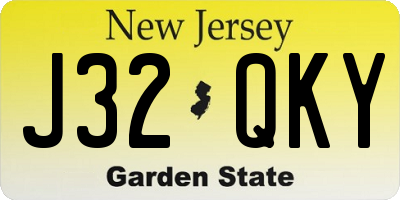 NJ license plate J32QKY