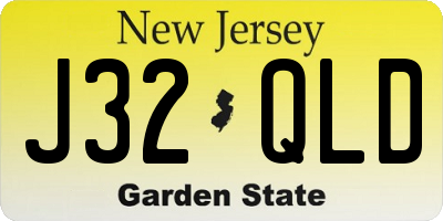 NJ license plate J32QLD