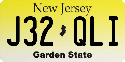 NJ license plate J32QLI