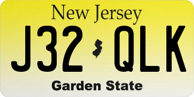 NJ license plate J32QLK