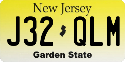 NJ license plate J32QLM