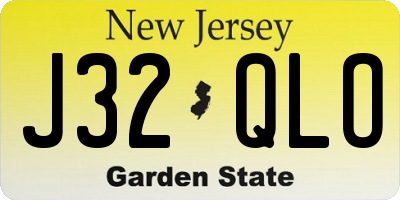 NJ license plate J32QLO