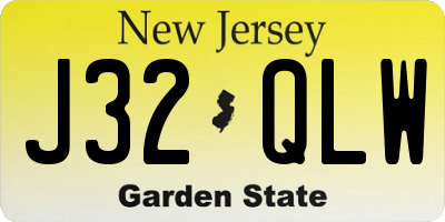 NJ license plate J32QLW