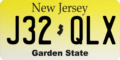 NJ license plate J32QLX