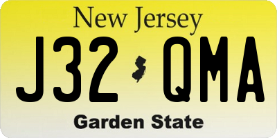 NJ license plate J32QMA