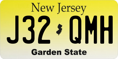NJ license plate J32QMH