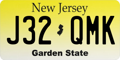 NJ license plate J32QMK