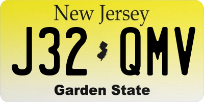 NJ license plate J32QMV