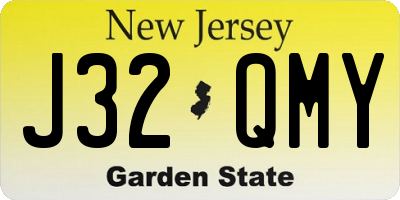 NJ license plate J32QMY