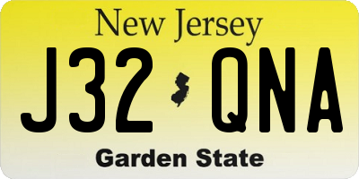 NJ license plate J32QNA