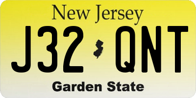 NJ license plate J32QNT