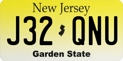 NJ license plate J32QNU