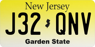 NJ license plate J32QNV