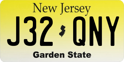 NJ license plate J32QNY